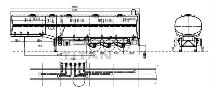 Drawing Of 45000L Oil Semi Trailer