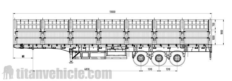 Drawing of 3 axle Fence Trailer