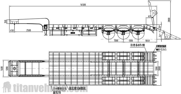 Drawing of Low Loader Trailer Manufacturer