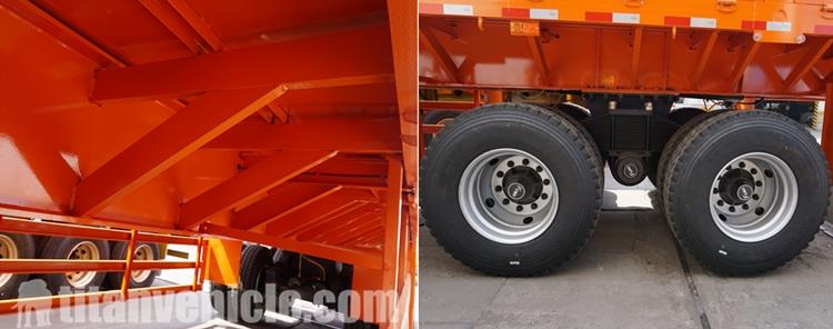 Bogie Suspension of 2 Axle 50 Ton Skate Semi Trailer