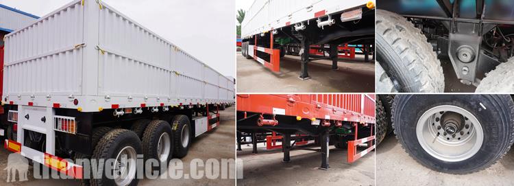 Details of Tri Axle Drop Side Semi Trailer