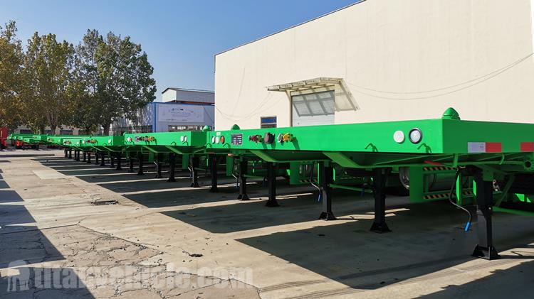 3 Axle 20/40Ft Flat Deck Trailer for Sale