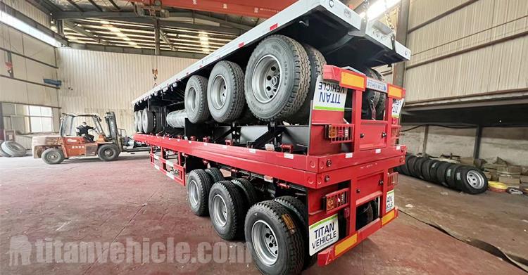 Tri Axle 40 Foot Flat Bed Trailer for Sale In Congo Null