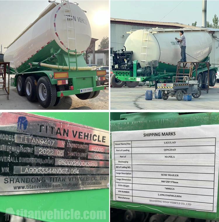 Tri Axle 40CBM Pneumatic Dry Bulk Trailer for Sale in Philippine Manila