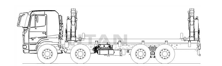 20ft container self loading side lifter truck parameter drawing